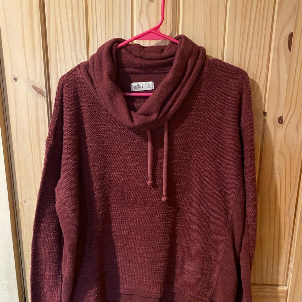 Hollister Maroon Cowl Neck Sweater